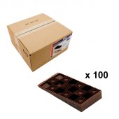 Boîte 100 cales crantées marrons 90 x 45 x 15 mm ( 12 à 30 mm ) EDMA
