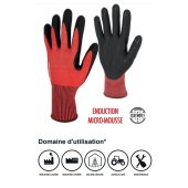 Gant nitrile mousse picots, anti-coupure ID, jauge 13, PHD5RED : taille au choix - SINGER Safety