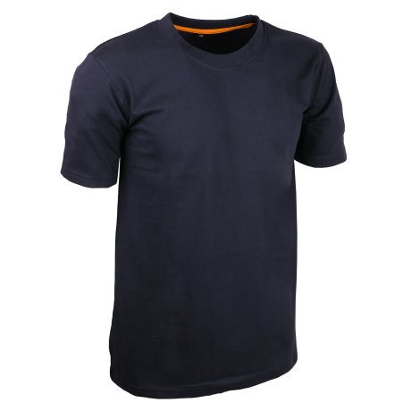 T-shirt de travail bleu en coton, manches courtes (avant) - SINGER Safety