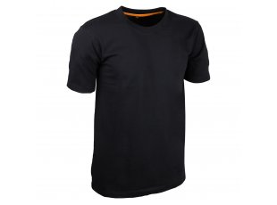 T-shirt noir en coton, manches courtes (avant) - SINGER Safety