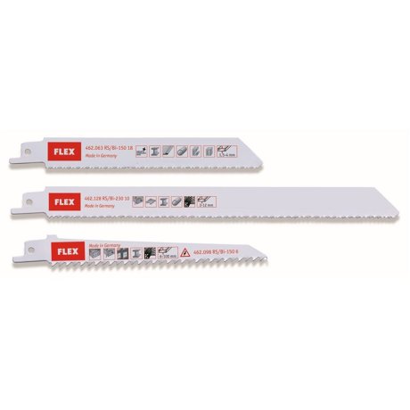 Set de lames de scie sabre pour PVC/bois/métaux RS/Bi Set VE3 (x3) - FLEX