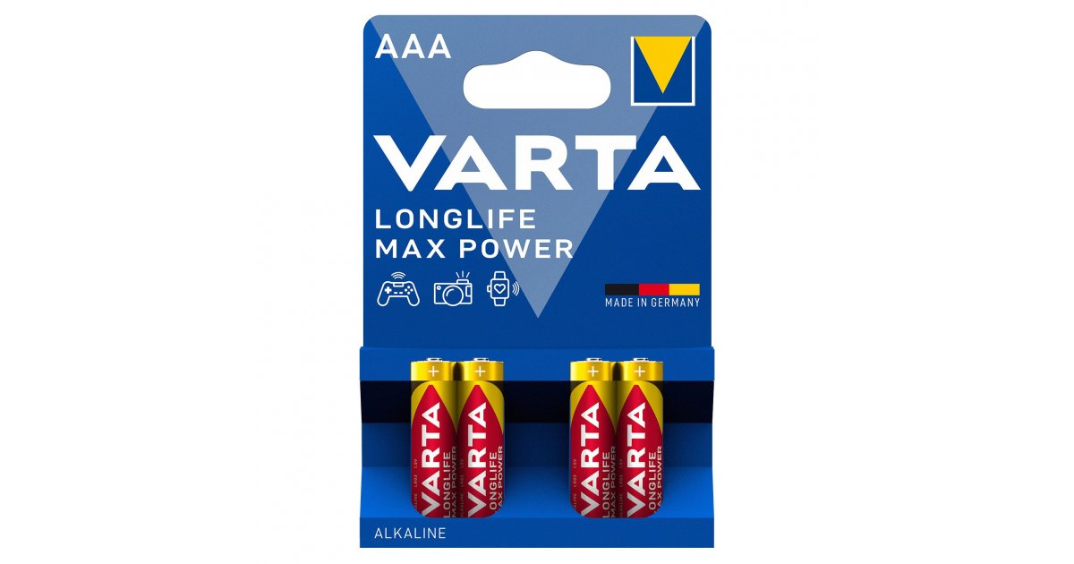Piles rondes 1,5V AA LR3 Varta LongLife POWER (x4)