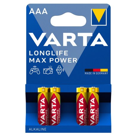 Piles alcalines LR03 (AAA) 1,5V Longlife Max Power x4 - VARTA