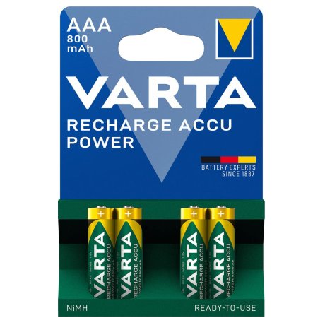 Piles rechargeables HR3 (AAA) - 800mAH x4 - VARTA