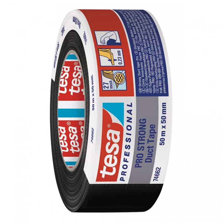 Tesa® 4662 : adhésif étanche toilé noir Duct Tape Pro Strong
