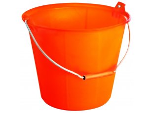 Seau orange fluo PRO renforcé à ergots 13L anse 5,3 mm - TALIAPLAST