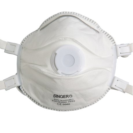 Masque E.P.I pour usage court FFP3 NR D avec valve, par 5 - SINGER Safety