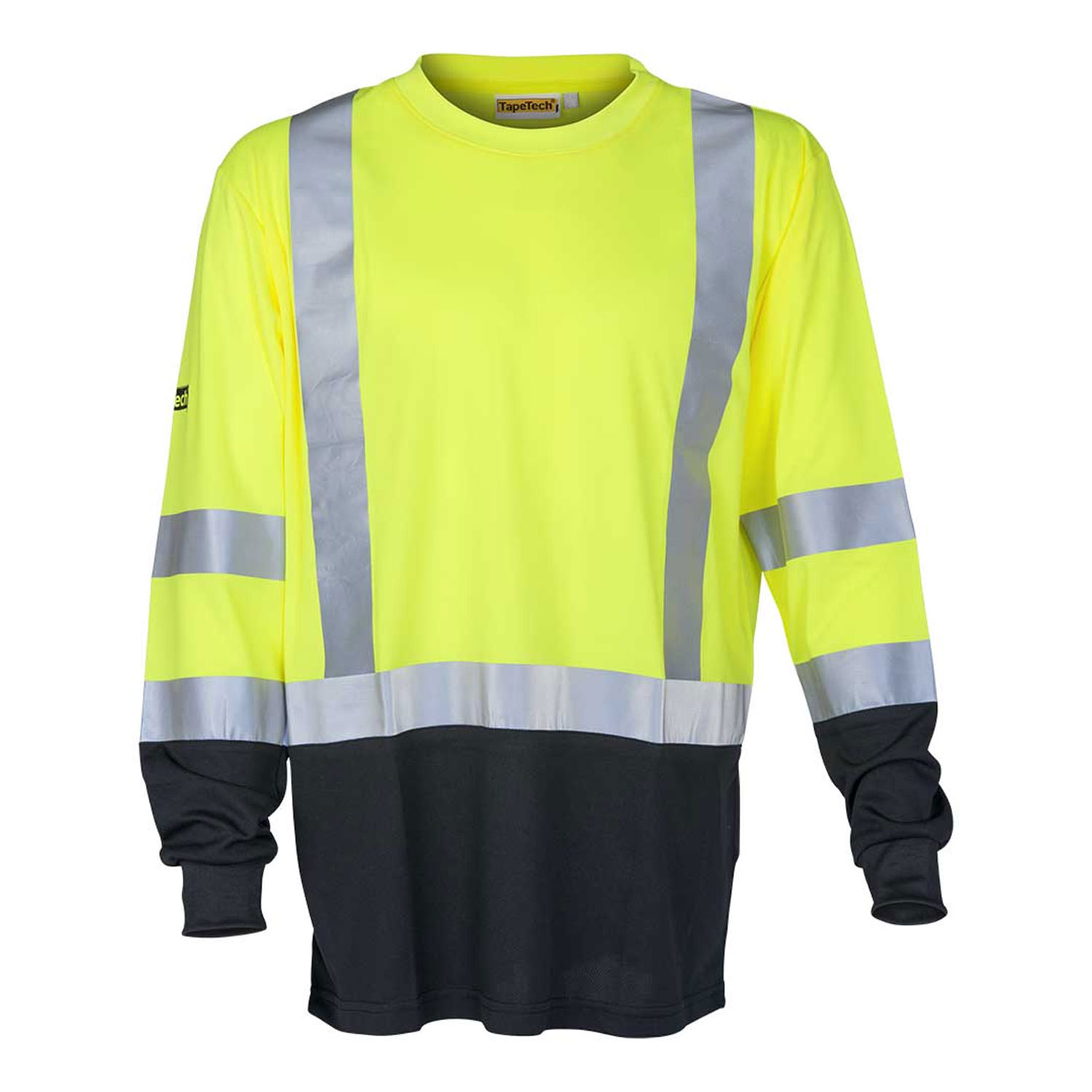 T-shirt haute visibilit&eacute; &agrave; manches longues, bandes r&eacute;fl&eacute;chissantes, taille 3XL - TAPETECH