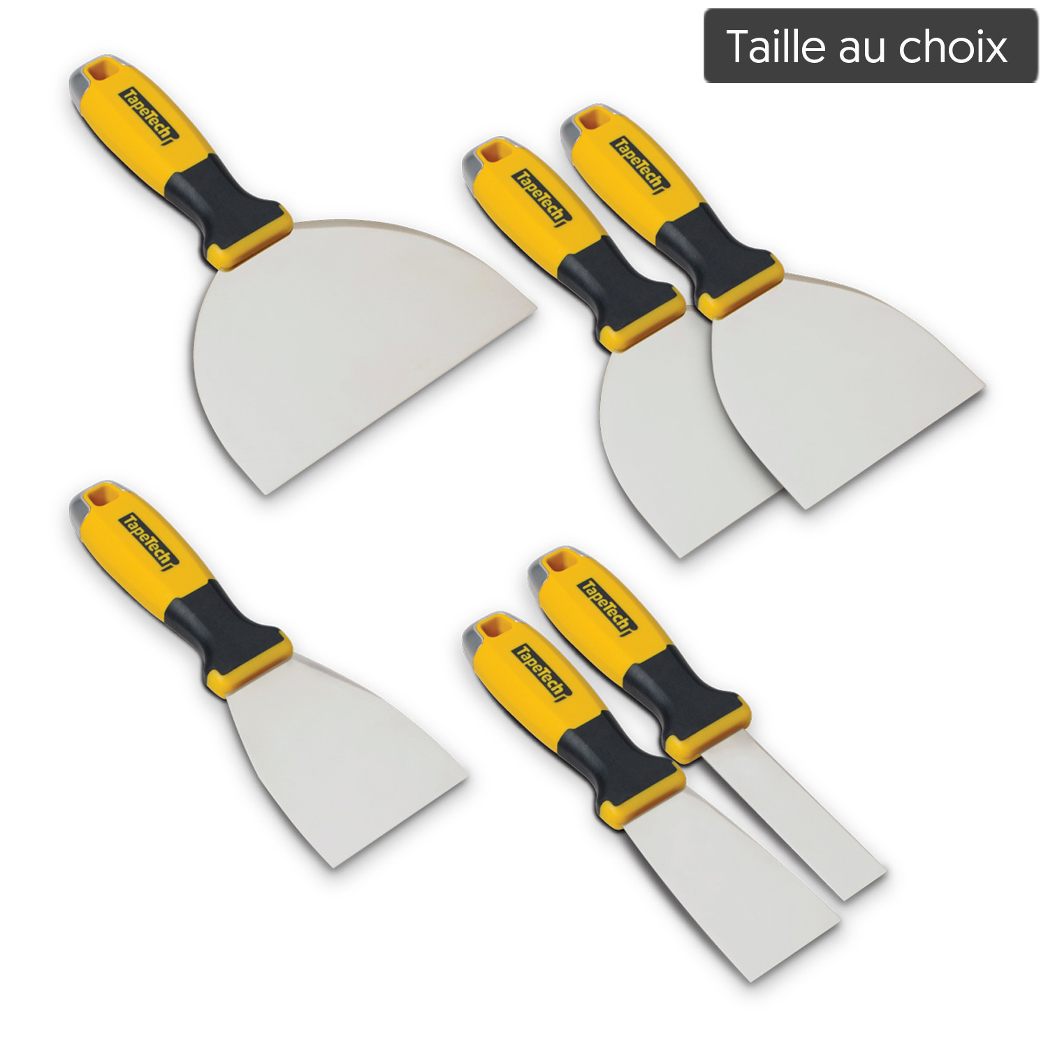 Couteau &agrave; enduire inox, taille au choix de 2,5 &agrave; 15,2 cm - TAPETECH