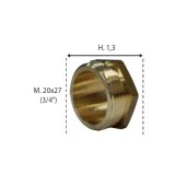 Bouchon mâle 292 en laiton, filetage 20x27 - BOUTTÉ