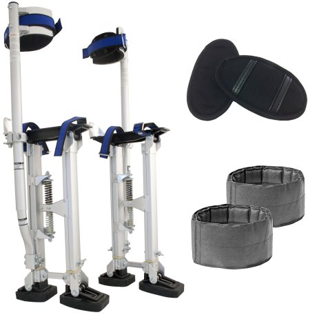 Échasses aluminium double pied 38 à 58 cm + coussins confort + sangles confort extrême