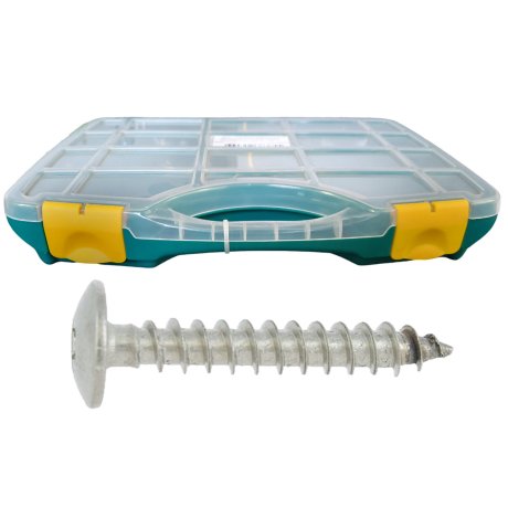 Coffret vis de penture tête ronde large TX Inox A2, 340 pièces - VISWOOD