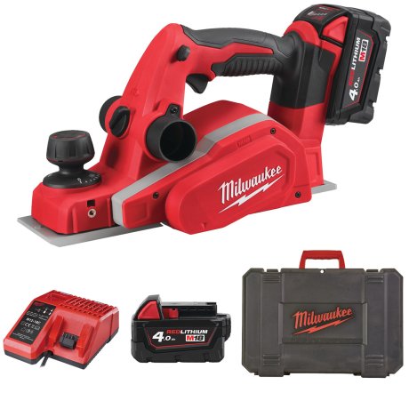 Rabot 82 mm M18™ avec 2 batteries 4 Ah et chargeur - MILWAUKEE