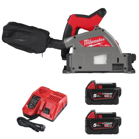 Scie plongeante 55 mm M18 Fuel™ avec 2 batteries 5 Ah + chargeur - MILWAUKEE