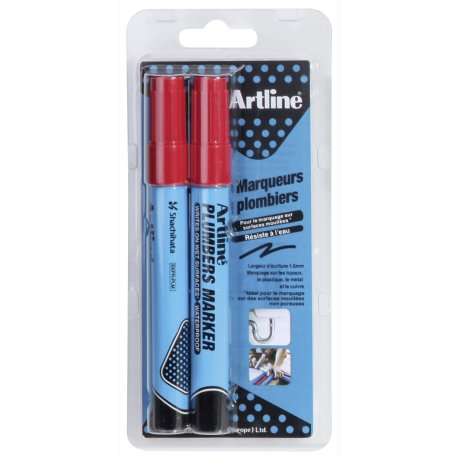 2 marqueurs rouge spécial plombier - ARTLINE