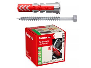 Cheville Duopower avec vis tirefond Ø14x70 mm S - 8/bte - FISCHER