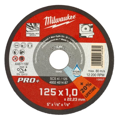 Disque à tronçonner Ø125 mm Pro+ pour métaux - MILWAUKEE