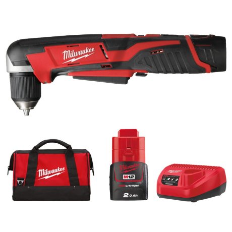 Perceuse visseuse d'angle M12™ avec 2 batteries 2 Ah + chargeur + sac - MILWAUKEE