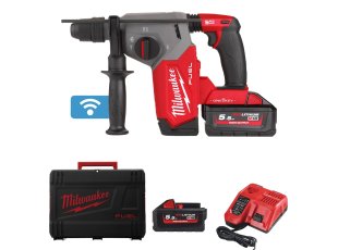 Perforateur SDS+ 26 mm M18 Fuel™ One-Key™ avec 2 batteries 5,5 Ah + chargeur + HD Box - MILWAUKEE