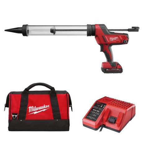 Pistolet à colle transparent 600 ml C18™ avec 1 batterie 2 Ah + chargeur - MILWAUKEE