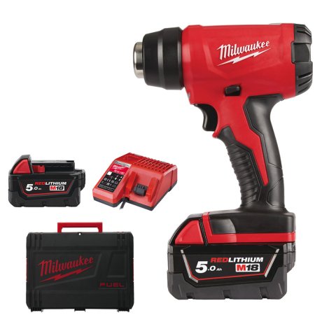 Décapeur thermique M18™ avec 2 batteries 5 Ah + chargeur + coffret - MILWAUKEE