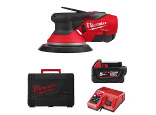 Ponceuse orbitale (2,5 mm) excentrique 150 mm M12 Fuel™ avec 2 batteries 5 Ah + chargeur - MILWAUKEE