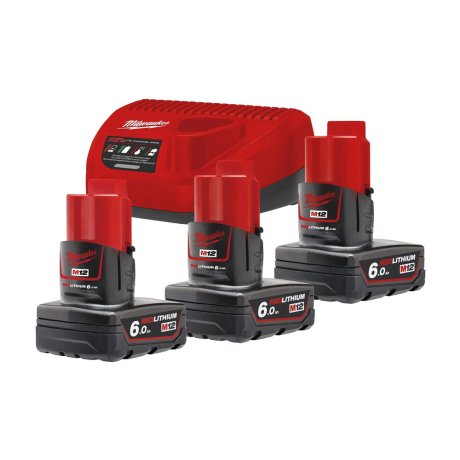 Pack M12™ 3x batteries 6 Ah + chargeur rapide - MILWAUKEE