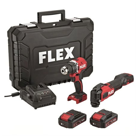 Pack Multitool MT + perceuse visseuse 18V avec 2 batteries 2,5 Ah + chargeur - FLEX