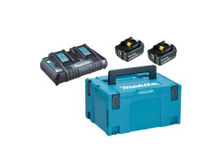 Pack 18V 2 batteries 5Ah + chargeur double + coffret Makpac 3 - MAKITA