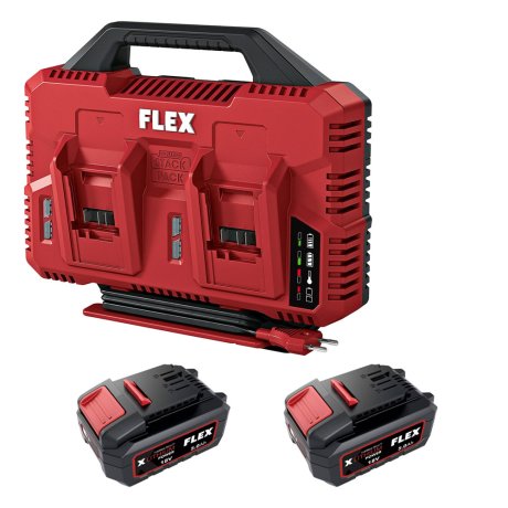 Chargeur double batterie avec 2 batteries 5 Ah - FLEX