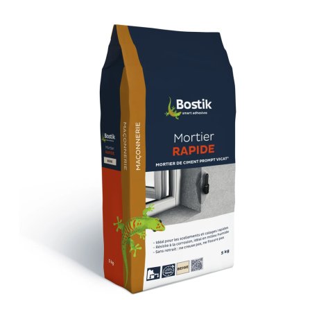 Mortier gris à prise rapide, 5kg - BOSTIK