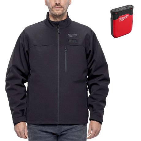 Veste chauffante coupe-vent noire homme M12™,  M avec batterie  MILWAUKEE
