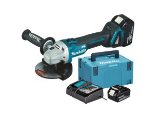 Meuleuse 125 mm 18 V avec 2 batteries 5 Ah + chargeur + Makpac - MAKITA