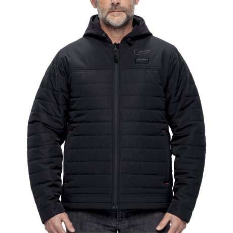 Veste chauffante à capuche noire homme M12™, taille M, seule - MILWAUKEE