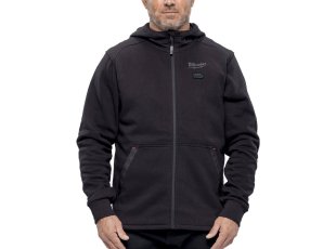 Veste chauffante polaire à capuche noire homme M12™, taille M, seule - MILWAUKEE