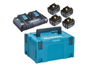 Pack 18V 4 batteries 5 Ah + chargeur double + Makpac - MAKITA