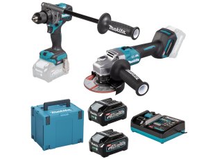 Pack perceuse-visseuse + meuleuse 40V avec 2 batteries 4 Ah + chargeur + Makpac - MAKITA