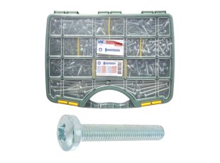 Coffret vis métaux TC Pozidriv AZ blanc DIN 7985, 700 pièces - VISWOOD