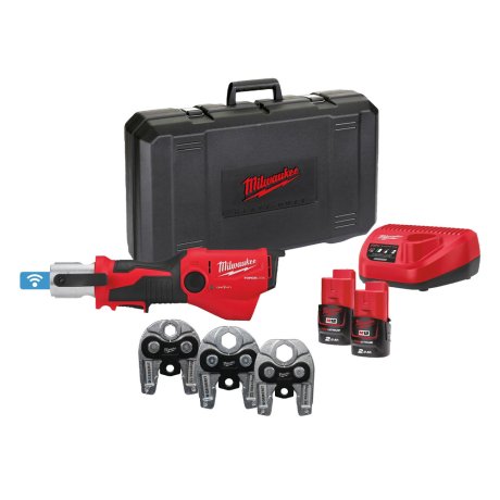 Sertisseuse hydraulique compacte Force Logic™ 12V avec mâchoires GM, 2x 2 Ah + chargeur - MILWAUKEE