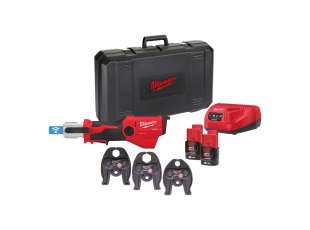 Sertisseuse hydraulique compacte Force Logic™ 12V avec mâchoires V, 2x 2 Ah + chargeur - MILWAUKEE