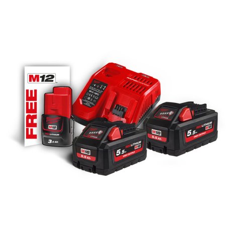 Pack HNRG M18™ High Output™ avec 2 batteries 5,5 Ah + chargeur - MILWAUKEE