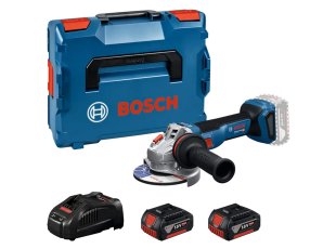 Meuleuse d'angle GWS 18V-11, 125 mm avec 2 batteries 5 Ah + chargeur + L-Boxx - BOSCH