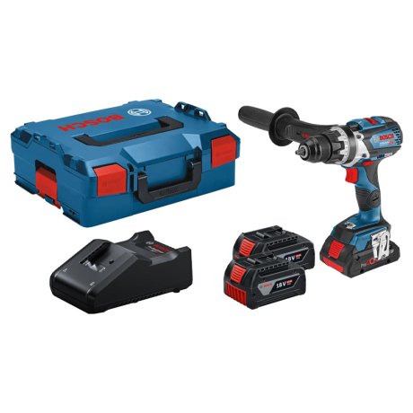 Perceuse-visseuse GSR 18V-110 C avec 3 batteries 5 Ah + chargeur + L-Boxx - BOSCH