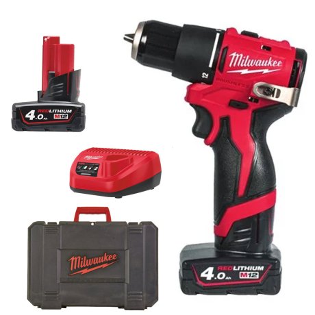 Perceuse à percussion M12™ BLPDRC-402C avec 2 batteries 4 Ah + chargeur + coffret  - MILWAUKEE