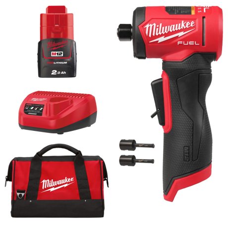 Meuleuse droite coudée M12 Fuel™ FDGA2 avec 2 batteries 5 Ah & 2,5 Ah + chargeur + sac - MILWAUKEE