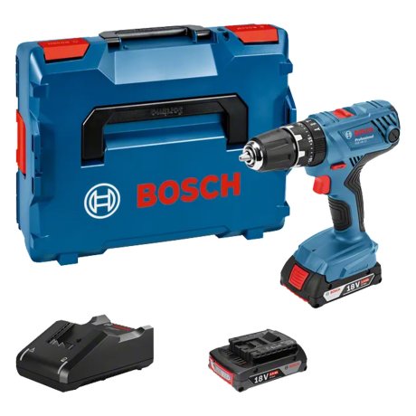 Perceuse GSB 18V-21 avec 2 batteries 2 Ah + chargeur + L-Boxx - BOSCH