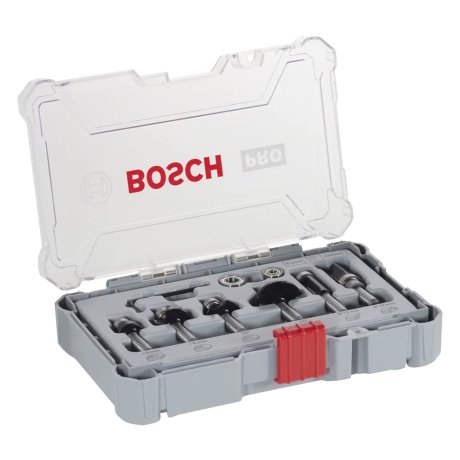 Coffret de fraises à araser et de bordage, 6 pièces pour défonceuses & affleureuses - BOSCH