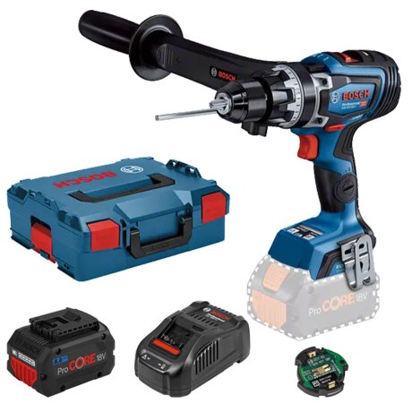 Perceuse-visseuse à percussion GSB 18V-150 C avec 2 batteries 8 Ah + chargeur + L-Boxx - BOSCH