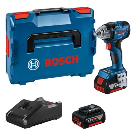Boulonneuse à choc GDS 18V-330 HC avec 2 batteries 5 Ah + chargeur + L-Boxx - BOSCH