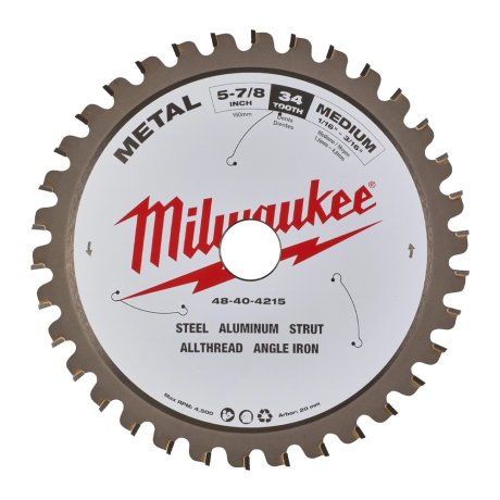 Lame scie circulaire métal CSB P M 135 x 20 x 1,6 x 30 mm - MILWAUKEE